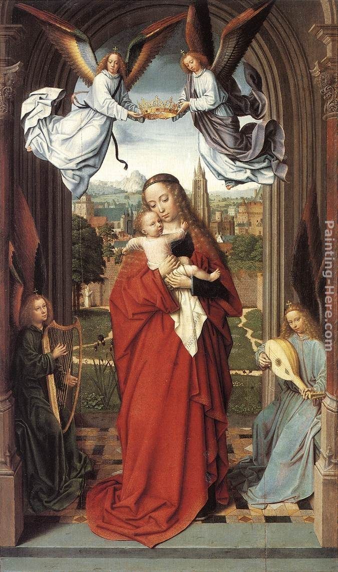 Gerard David Virgin and Child with Four Angels